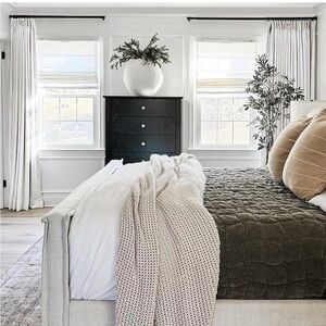 TWOPAGE Linen Curtain Panel, Pleated, Unlined, Beige (1 Panel) 72”x102”